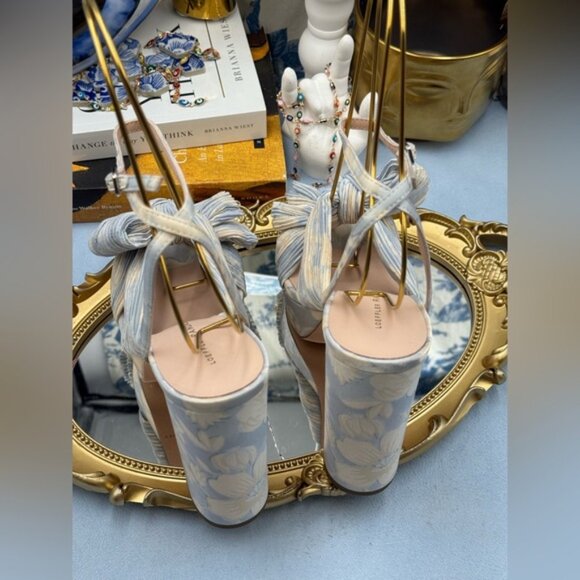 🆕 LOEFFLER RANDALL 🧿 NWOB Natalia Blue Floral Platform Sandals, Sz 7 US - Picture 9 of 15